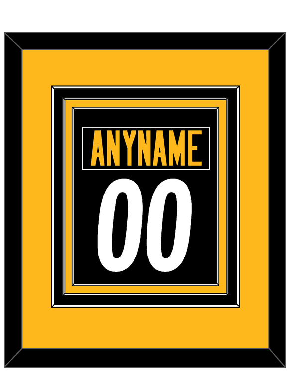 Pittsburgh Nameplate & Number (Back) Combined - Home Black - Triple Mat 3