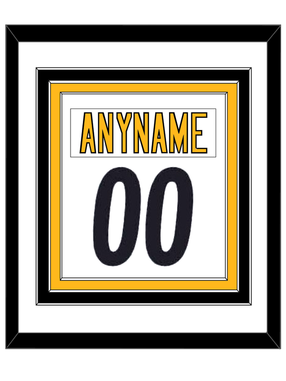 Pittsburgh Nameplate & Number (Back) Combined - Road White - Triple Mat 1
