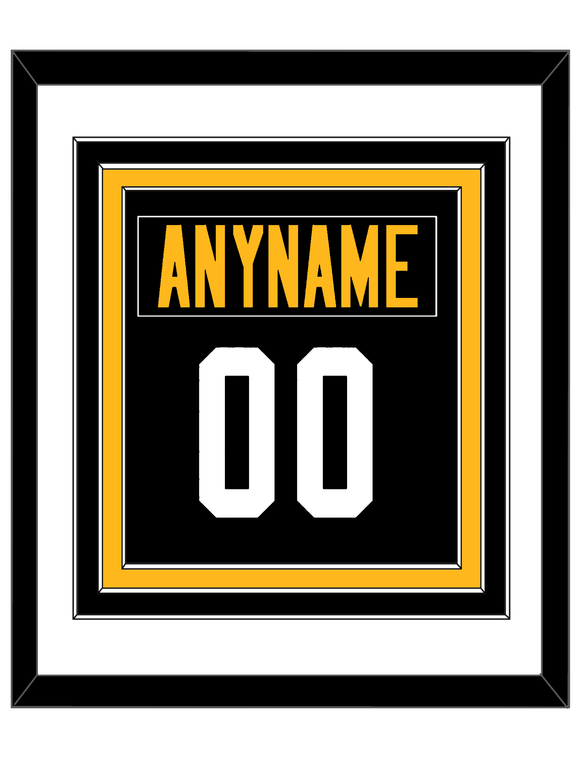 Pittsburgh Nameplate & Number (Back) Combined - Heritage Black - Triple Mat 1