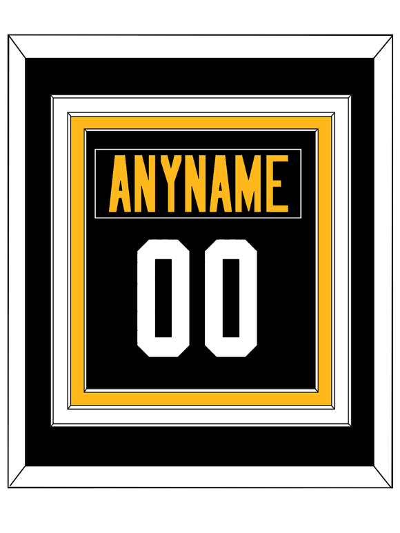 Pittsburgh Nameplate & Number (Back) Combined - Heritage Black - Triple Mat 2