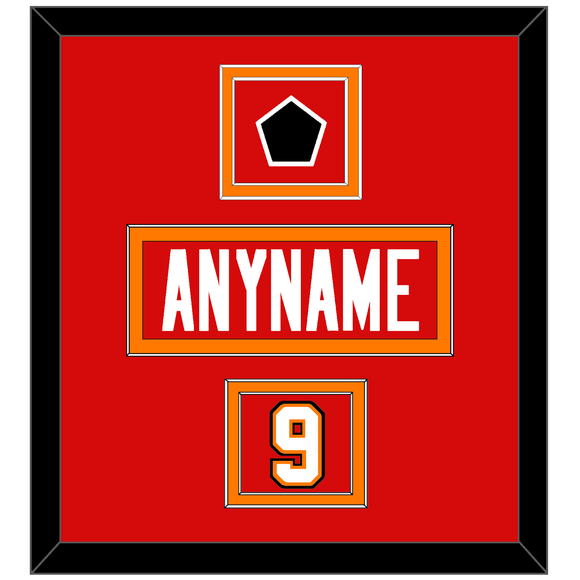 Tampa Bay Nameplate, Number (Shoulder) & Logo Jersey Patch - Home Red - Double Mat 2