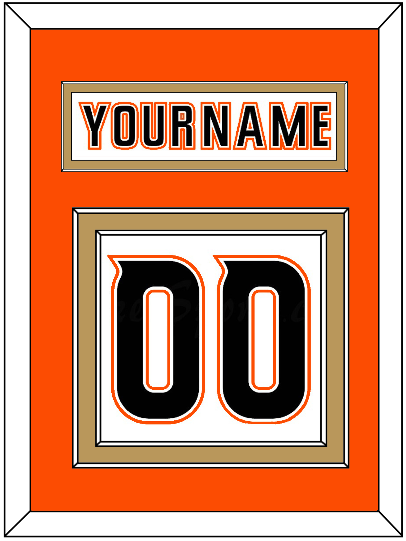 Anaheim Nameplate & Number (Back) - Road White (2014-2024) - Signature Tier 4