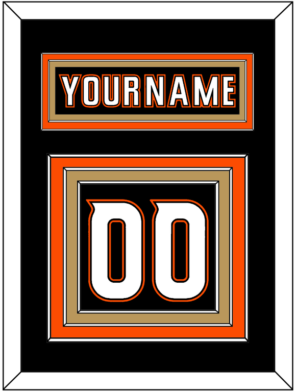 Anaheim Nameplate & Number (Back) - Home Black - Triple Mat 2