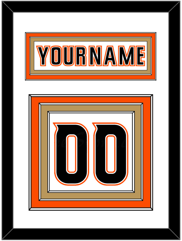 Anaheim Nameplate & Number (Back) - Road White - Triple Mat 1
