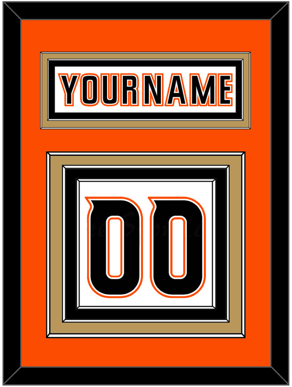 Anaheim Nameplate & Number (Back) - Road White - Triple Mat 2