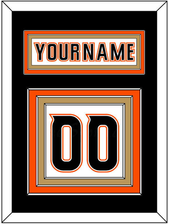 Anaheim Nameplate & Number (Back) - Road White - Triple Mat 3