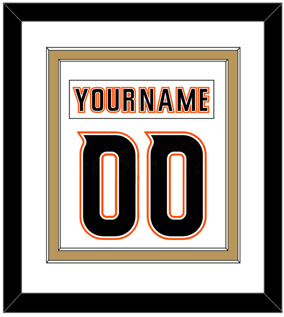 Anaheim Nameplate & Number (Back) Combined - Road White - Double Mat 2