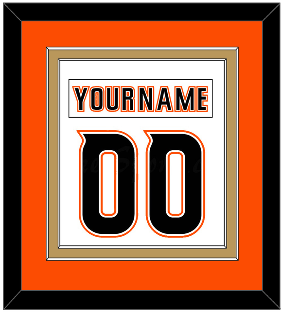 Anaheim Nameplate & Number (Back) Combined - Road White - Double Mat 4