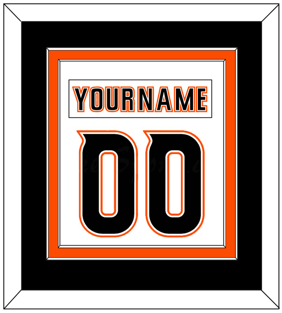 Anaheim Nameplate & Number (Back) Combined - Road White - Double Mat 5