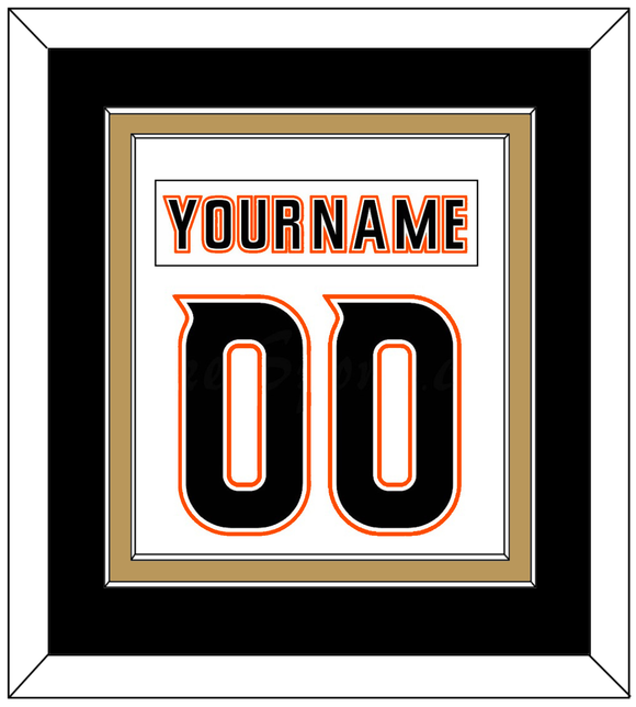 Anaheim Nameplate & Number (Back) Combined - Road White - Double Mat 6