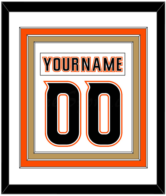 Anaheim Nameplate & Number (Back) Combined - Road White - Triple Mat 1