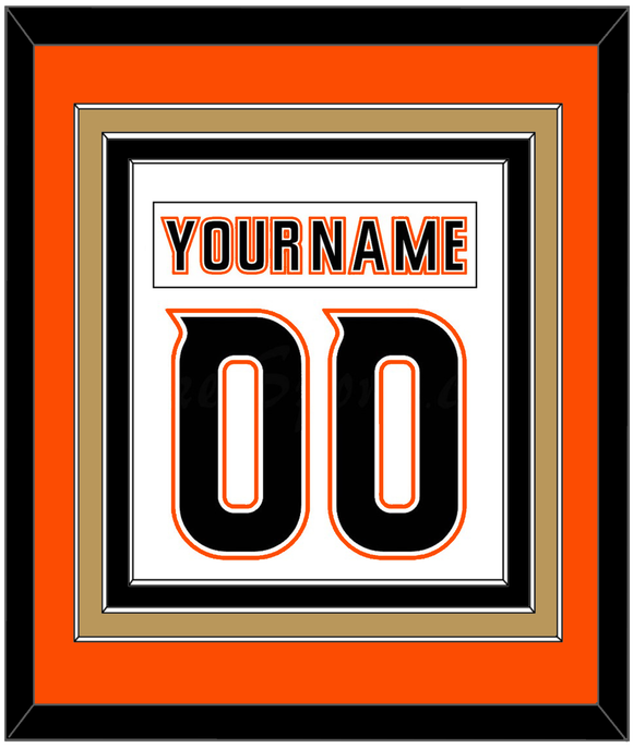 Anaheim Nameplate & Number (Back) Combined - Road White - Triple Mat 3