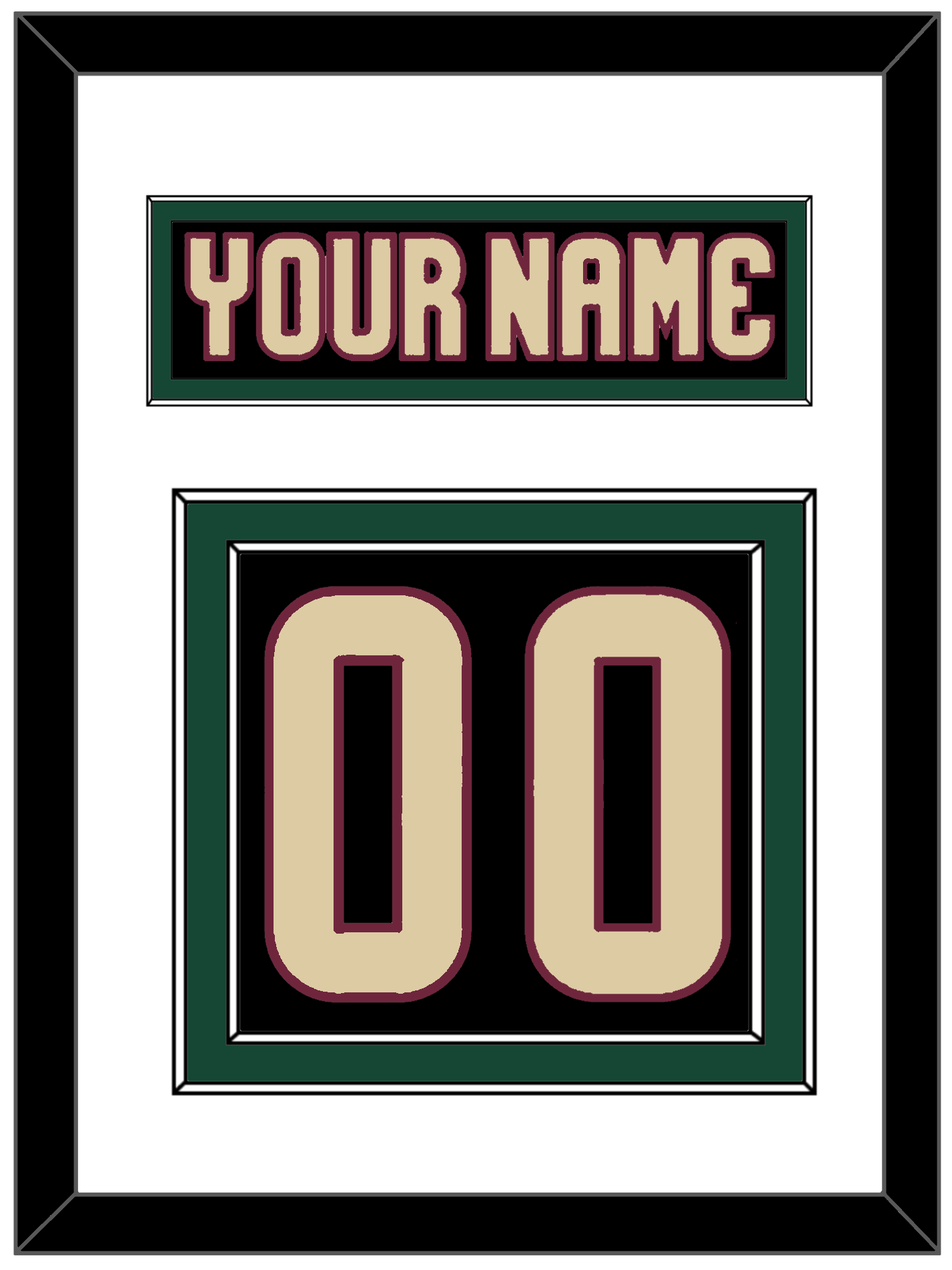 Arizona Nameplate & Number (Back) - Home Black - Signature Tier 1