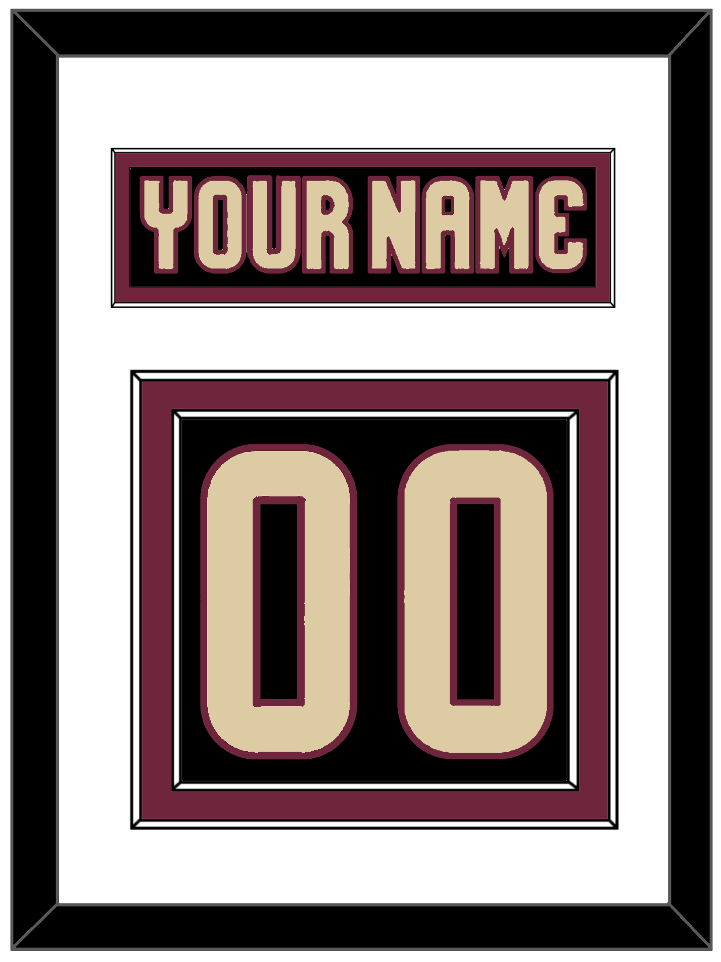Arizona Nameplate & Number (Back) - Home Black - Signature Tier 2