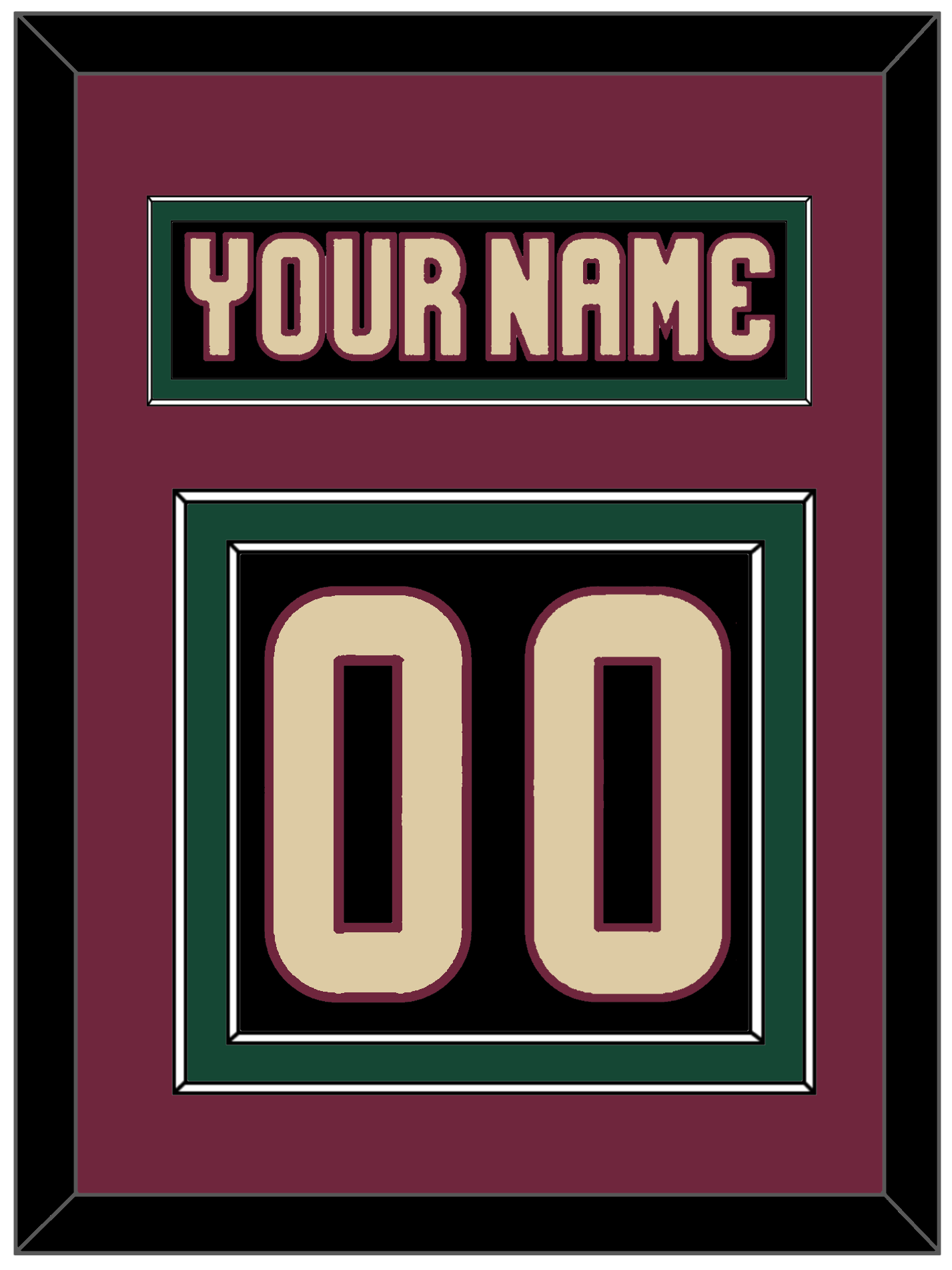 Arizona Nameplate & Number (Back) - Home Black - Signature Tier 3