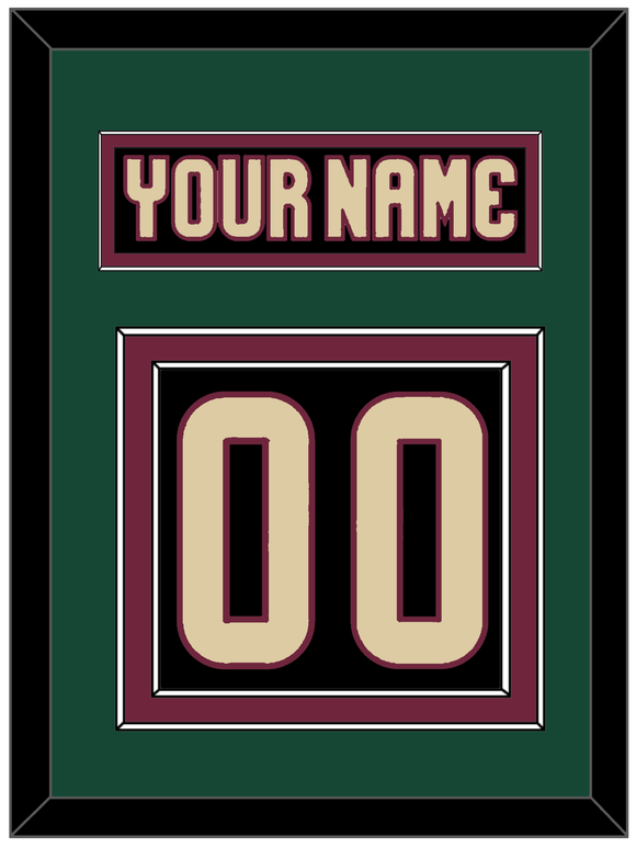 Arizona Nameplate & Number (Back) - Home Black - Double Mat 4