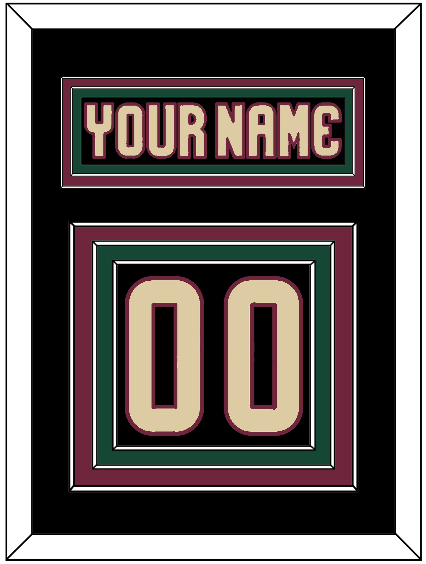Arizona Nameplate & Number (Back) - Home Black - Premier Tier 2