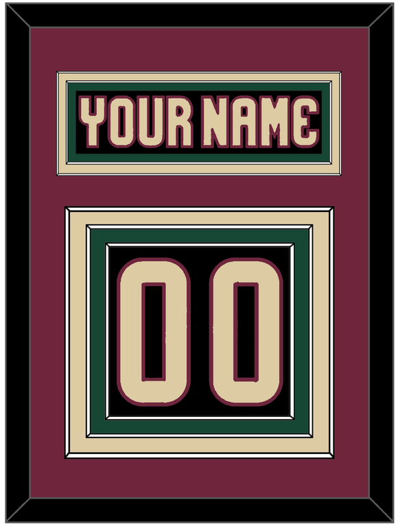 Arizona Nameplate & Number (Back) - Home Black - Triple Mat 3