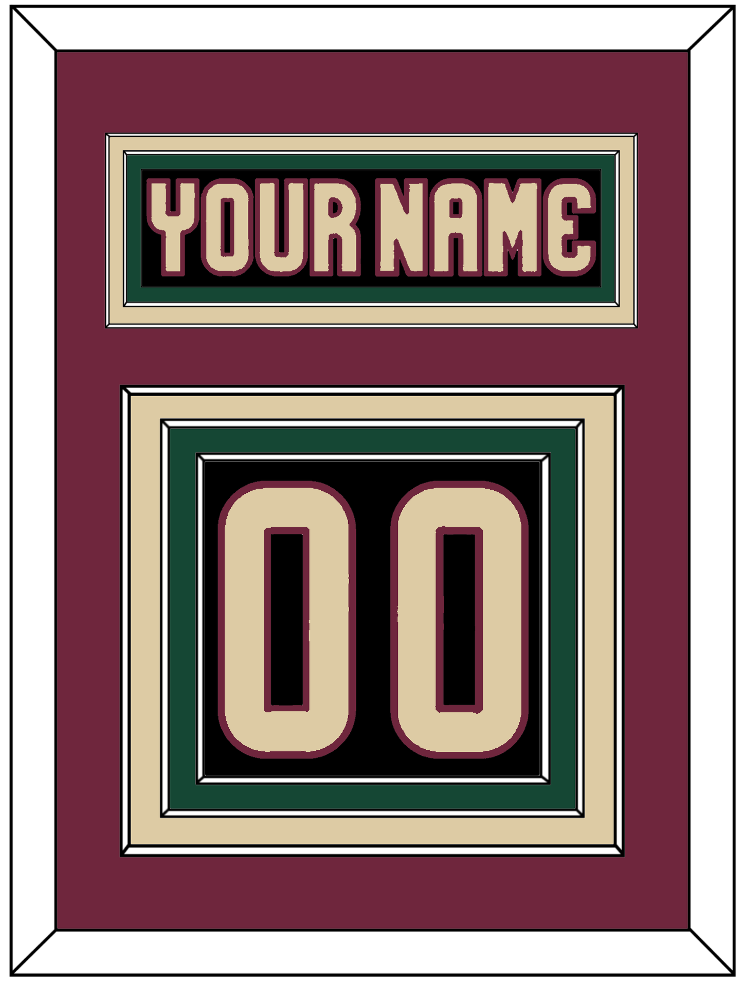 Arizona Nameplate & Number (Back) - Home Black - Premier Tier 3