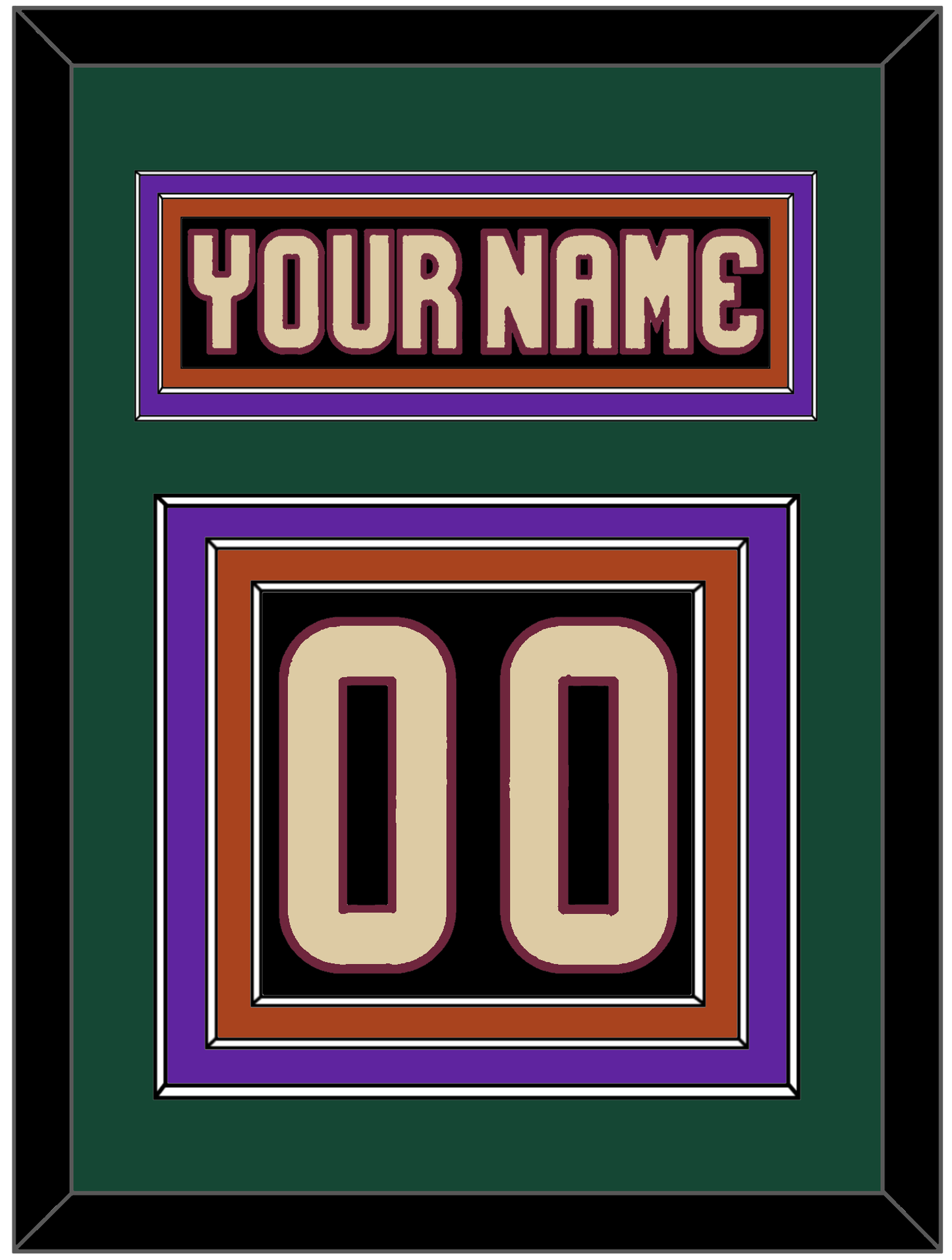 Arizona Nameplate & Number (Back) - Home Black - Premier Tier 4
