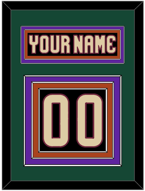 Arizona Nameplate & Number (Back) - Home Black - Triple Mat 4