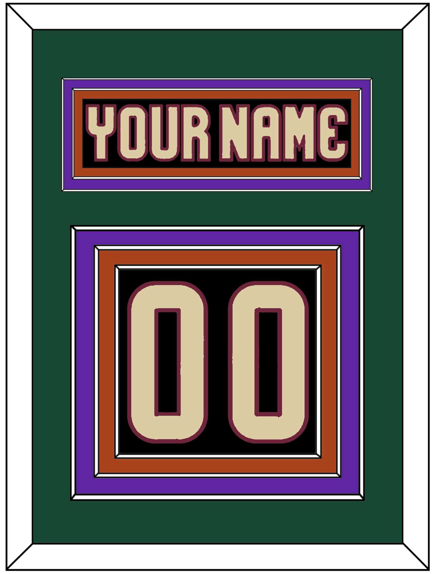 Arizona Nameplate & Number (Back) - Home Black - Premier Tier 4