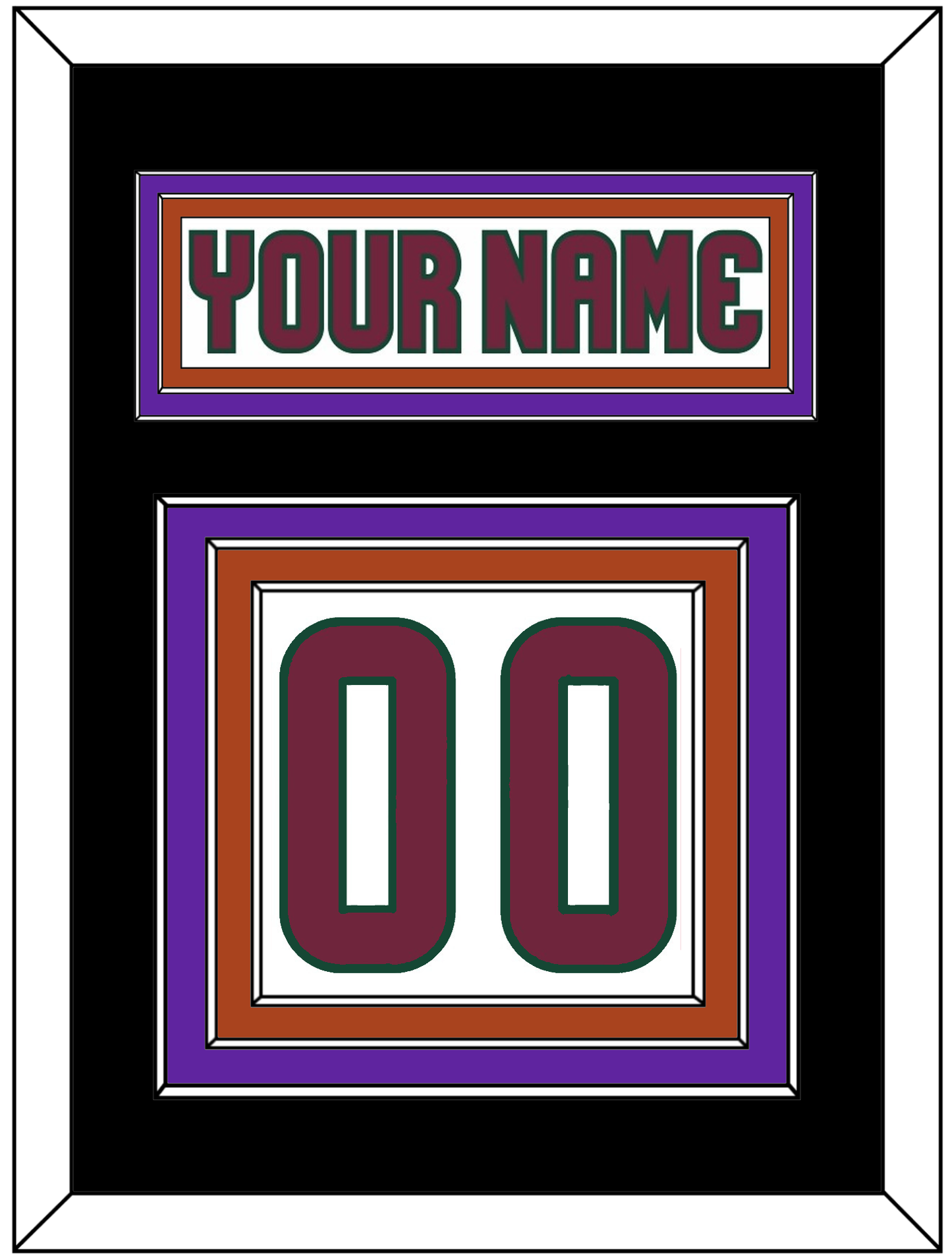 Arizona Nameplate & Number (Back) - Road White - Premier Tier 4