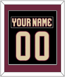 Arizona Nameplate & Number (Back) Combined - Home Black - Single Mat 3