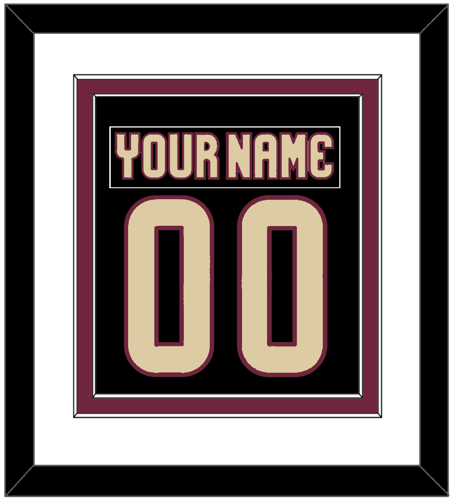 Arizona Nameplate & Number (Back) Combined - Home Black - Signature Tier 2