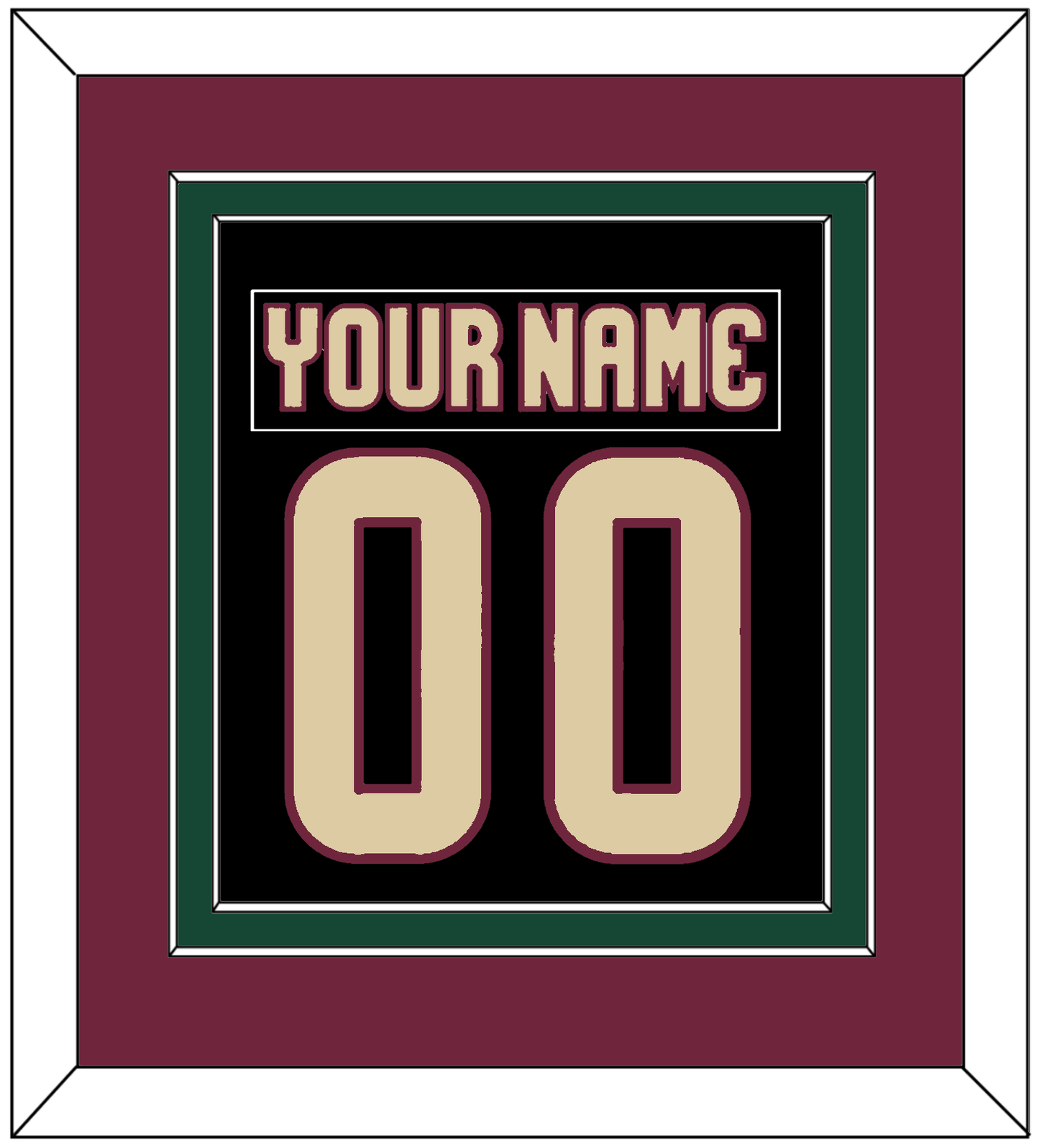 Arizona Nameplate & Number (Back) Combined - Home Black - Signature Tier 3