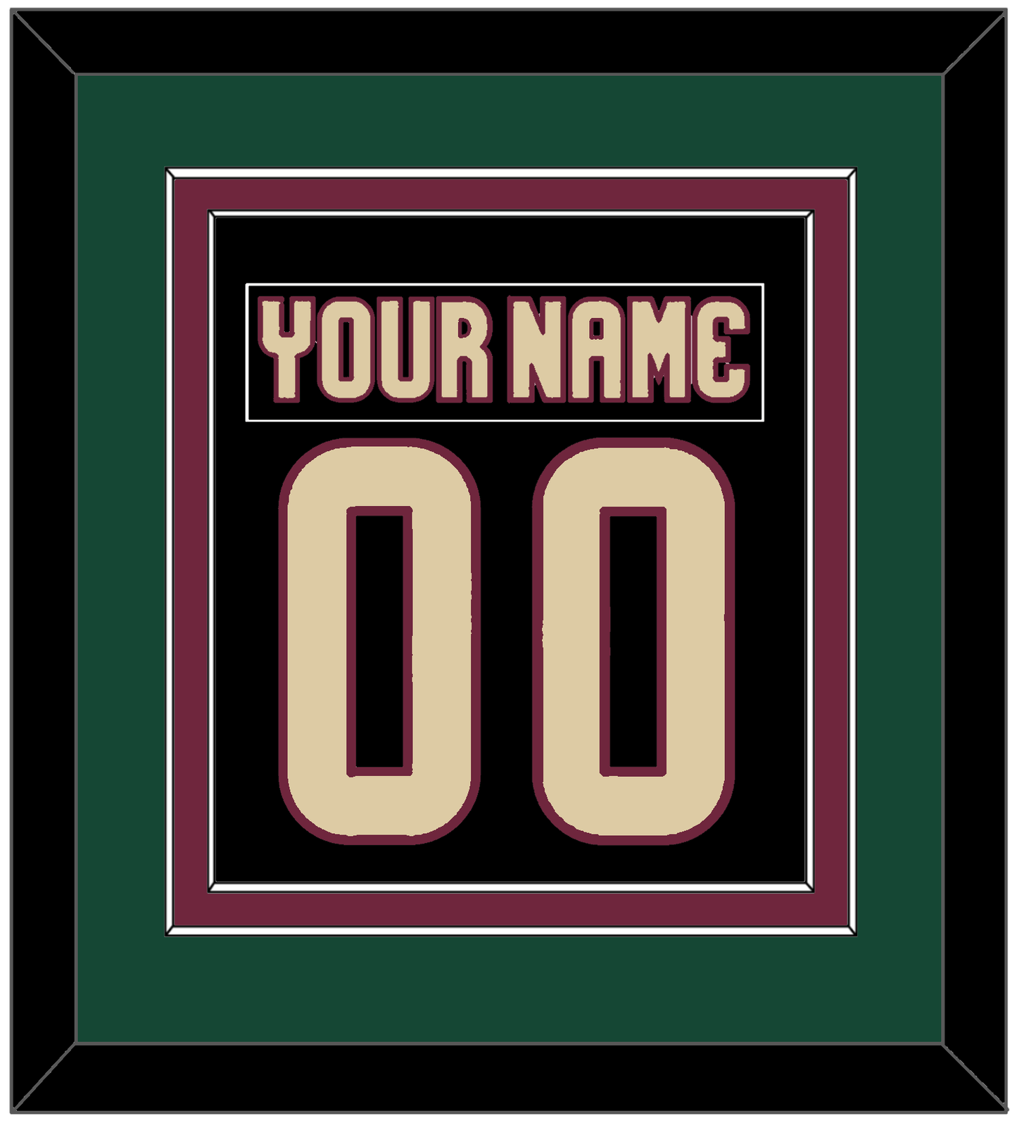 Arizona Nameplate & Number (Back) Combined - Home Black - Signature Tier 4