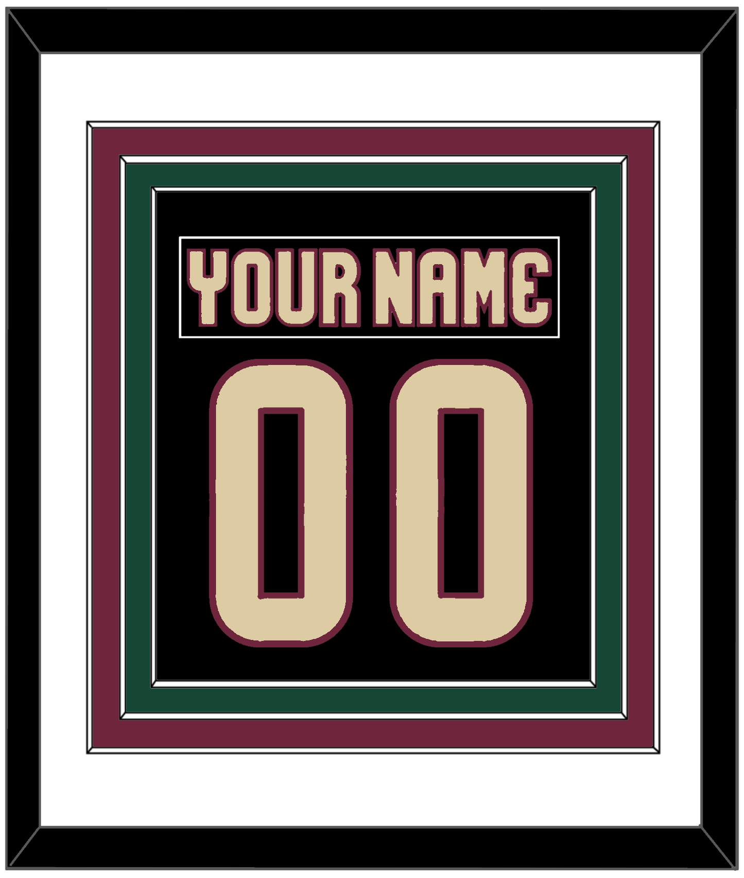 Arizona Nameplate & Number (Back) Combined - Home Black - Premier Tier 1