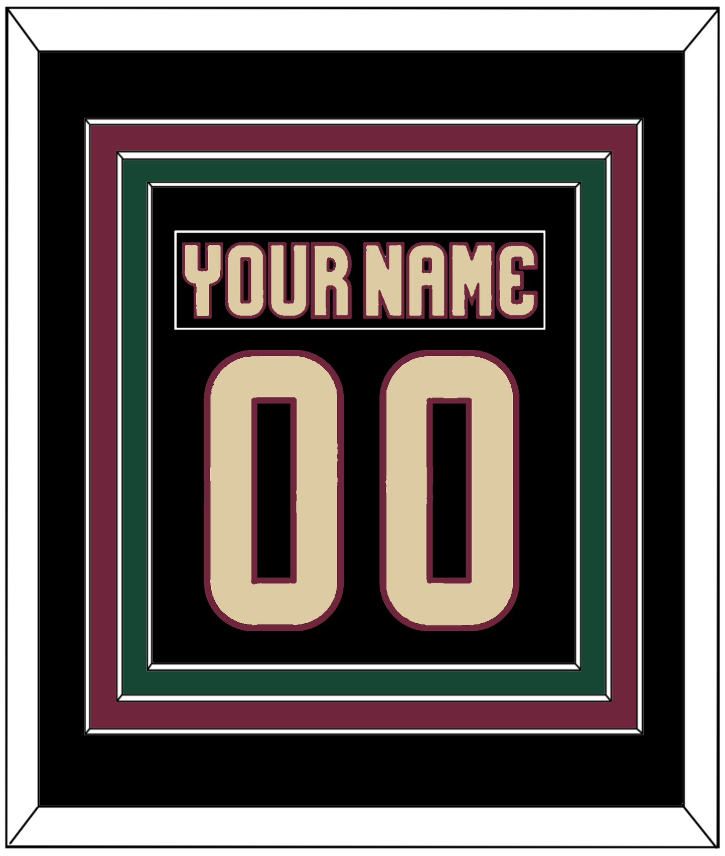 Arizona Nameplate & Number (Back) Combined - Home Black - Premier Tier 2