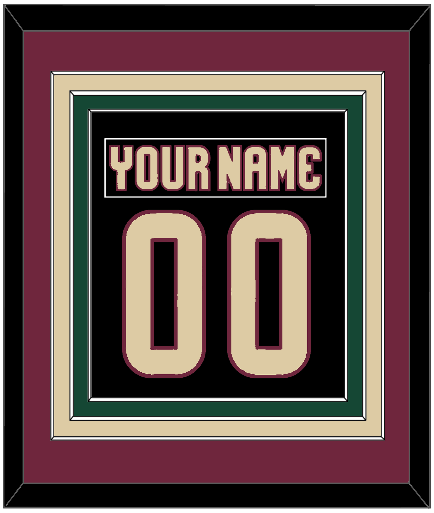 Arizona Nameplate & Number (Back) Combined - Home Black - Premier Tier 3