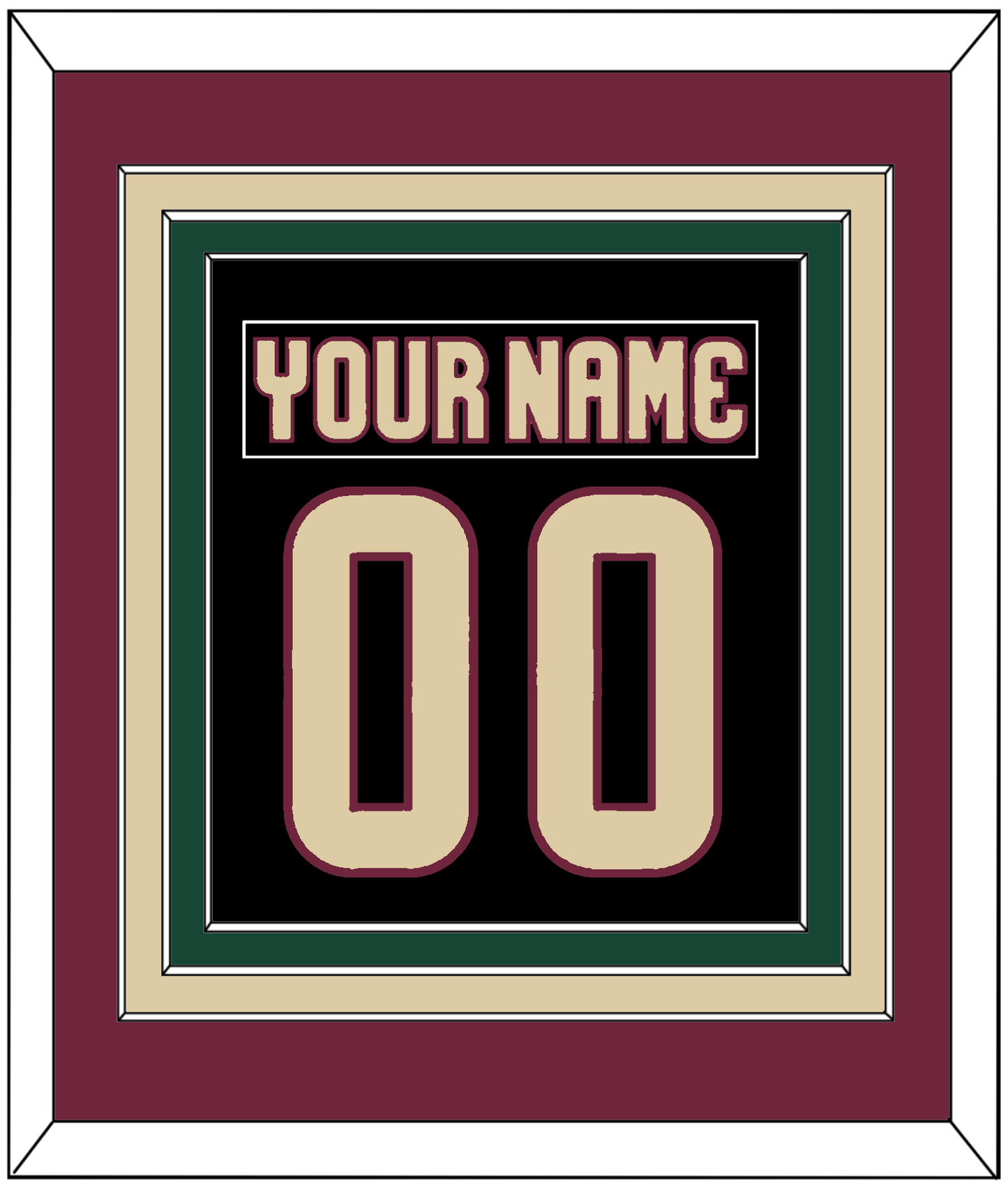 Arizona Nameplate & Number (Back) Combined - Home Black - Premier Tier 3
