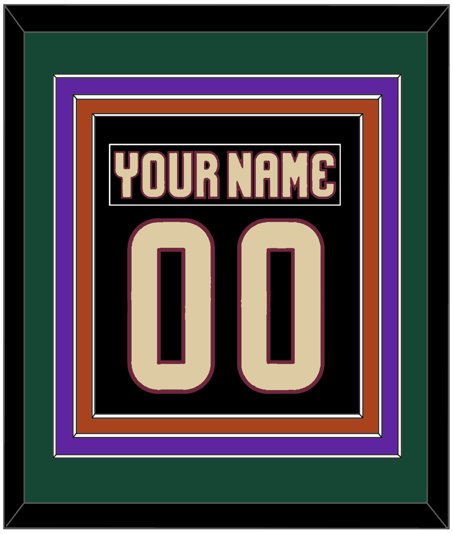 Arizona Nameplate & Number (Back) Combined - Home Black - Premier Tier 4