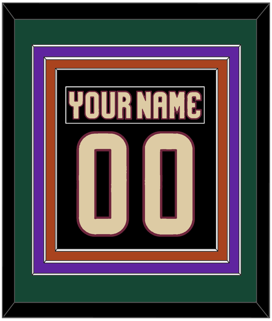 Arizona Nameplate & Number (Back) Combined - Home Black - Premier Tier 4