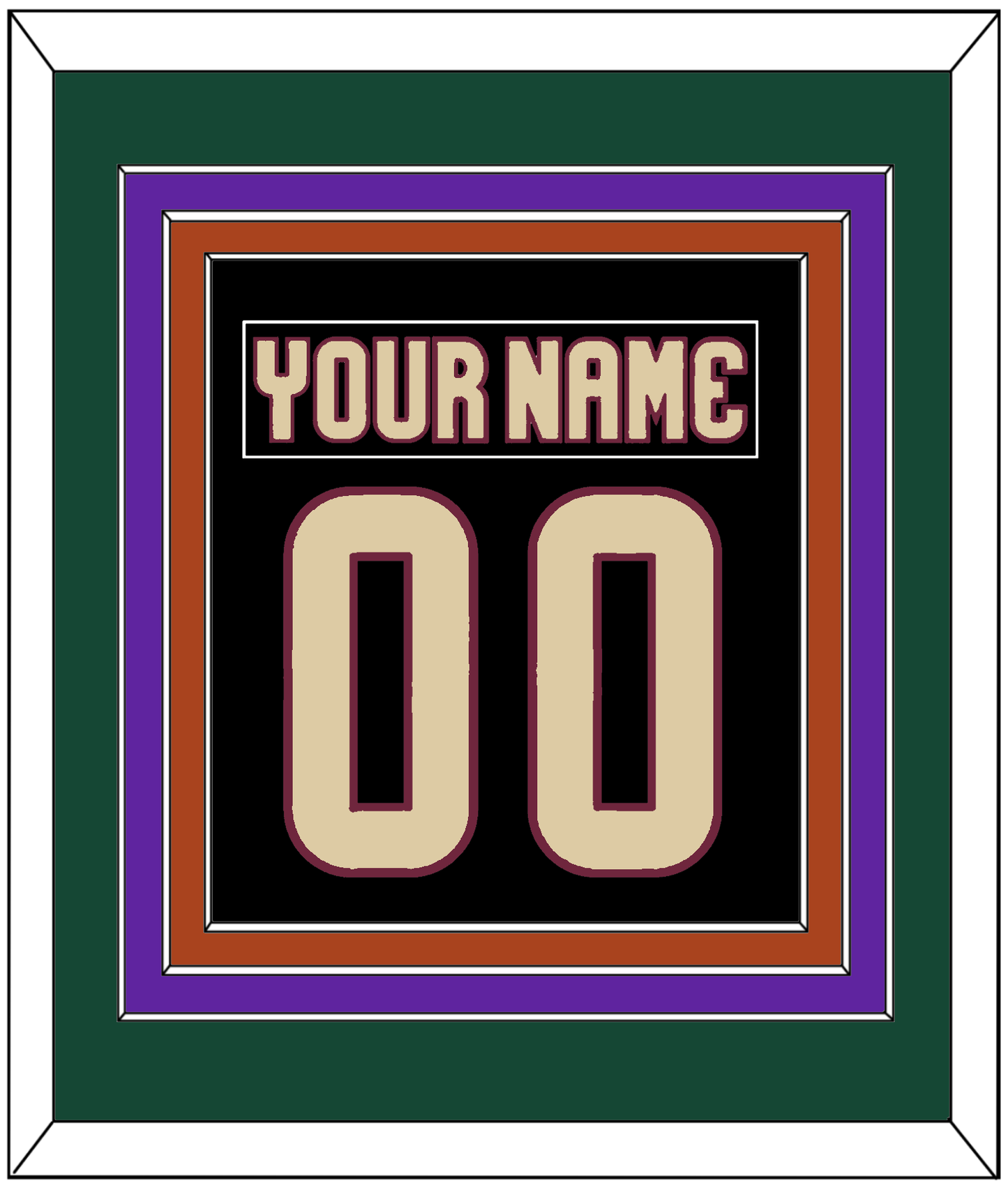 Arizona Nameplate & Number (Back) Combined - Home Black - Premier Tier 4