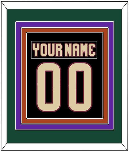 Arizona Nameplate & Number (Back) Combined - Home Black - Premier Tier 4