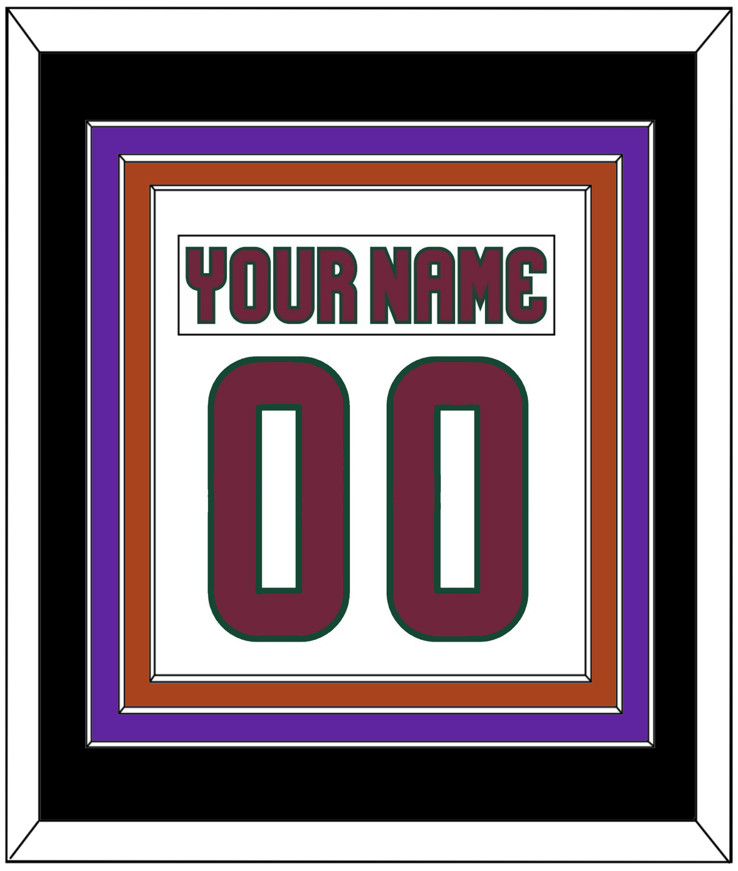Arizona Nameplate & Number (Back) Combined - Road White - Premier Tier 4