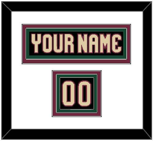 Arizona Nameplate & Number (Shoulder) - Home Black - Triple Mat 1