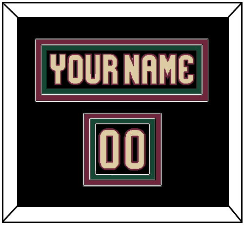 Arizona Nameplate & Number (Shoulder) - Home Black - Triple Mat 2