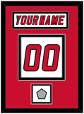 Carolina Nameplate & Number (Back) With Stanley Cup Champions Patch - Road White (2000-2007) - Double Mat 2