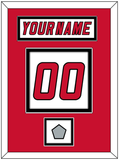 Carolina Nameplate & Number (Back) With Stanley Cup Champions Patch - Road White (2000-2007) - Double Mat 2
