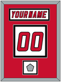 Carolina Nameplate & Number (Back) With Stanley Cup Finals Patch - Road White (2000-2007) - Double Mat 2