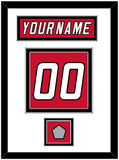 Carolina Nameplate & Number (Back) With Stanley Cup Champions Patch - Home Red (2000-2007) - Double Mat 1
