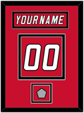 Carolina Nameplate & Number (Back) With Stanley Cup Finals Patch - Home Red (2000-2007) - Double Mat 2