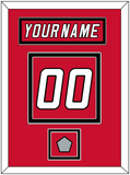 Carolina Nameplate & Number (Back) With Stanley Cup Champions Patch - Home Red (2000-2007) - Double Mat 2