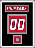 Carolina Nameplate & Number (Back) With Stanley Cup Champions Patch - Home Red (2000-2007) - Double Mat 3