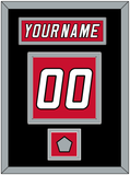 Carolina Nameplate & Number (Back) With Stanley Cup Finals Patch - Home Red (2000-2007) - Double Mat 3